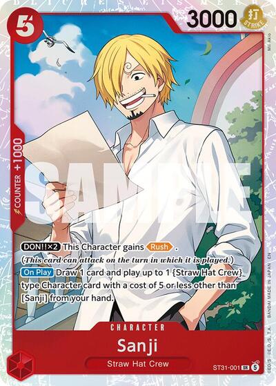 Sanji ST31-001 — CHARACTER — Red — SR — One Piece TCG card